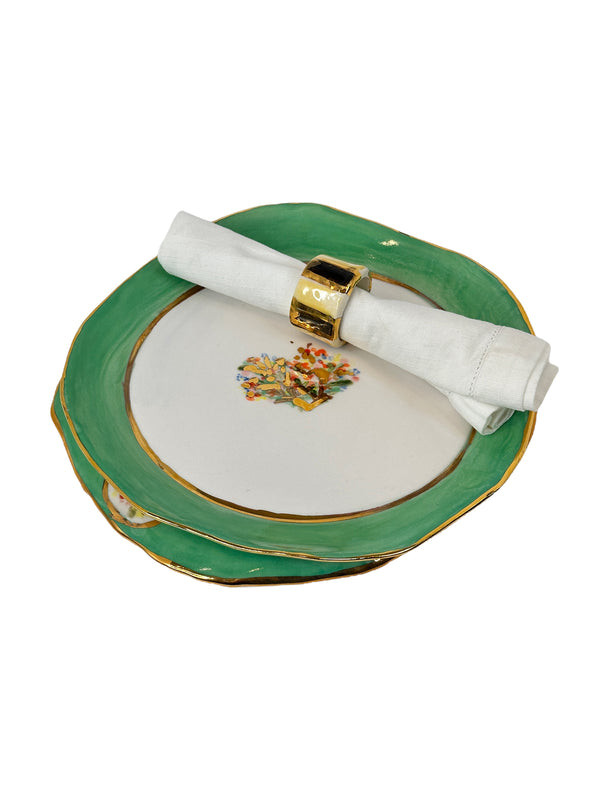 Royal Bouquet Dinner Plate - Green