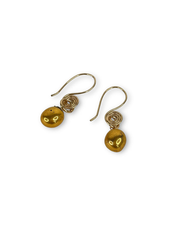 Golden Prayer Bead Earring