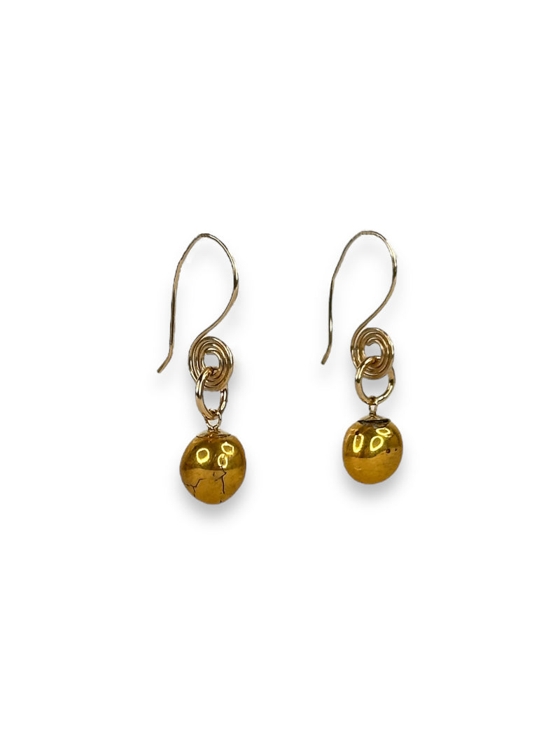 Golden Prayer Bead Earring