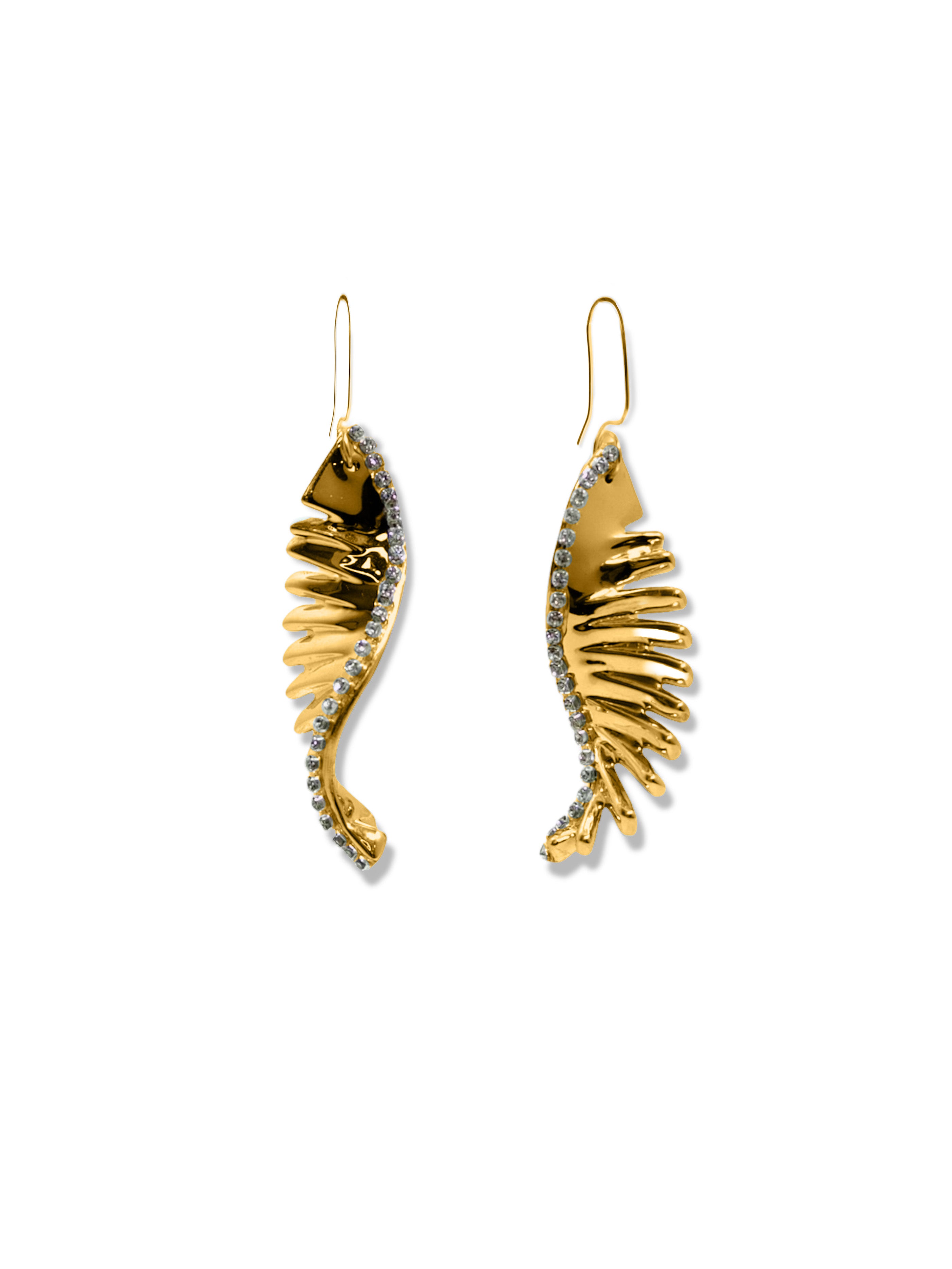 Feathered Earrings in Gold