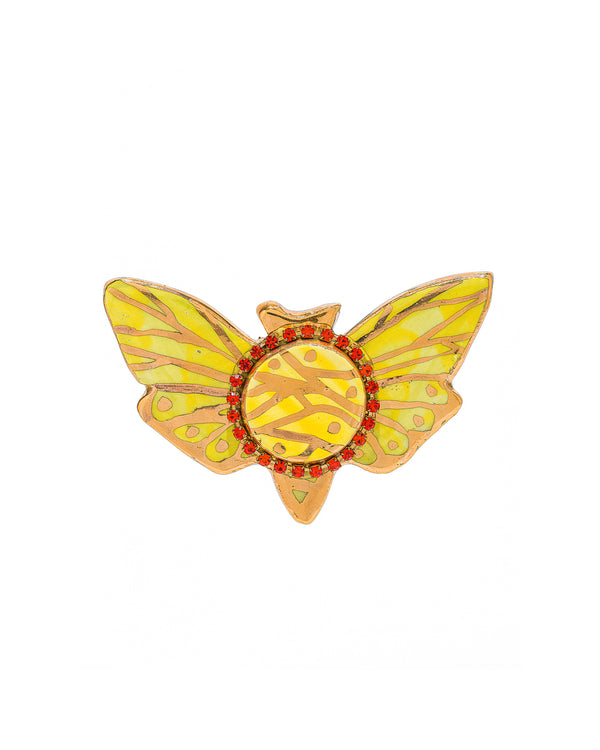 Chartreuse Moth Pin